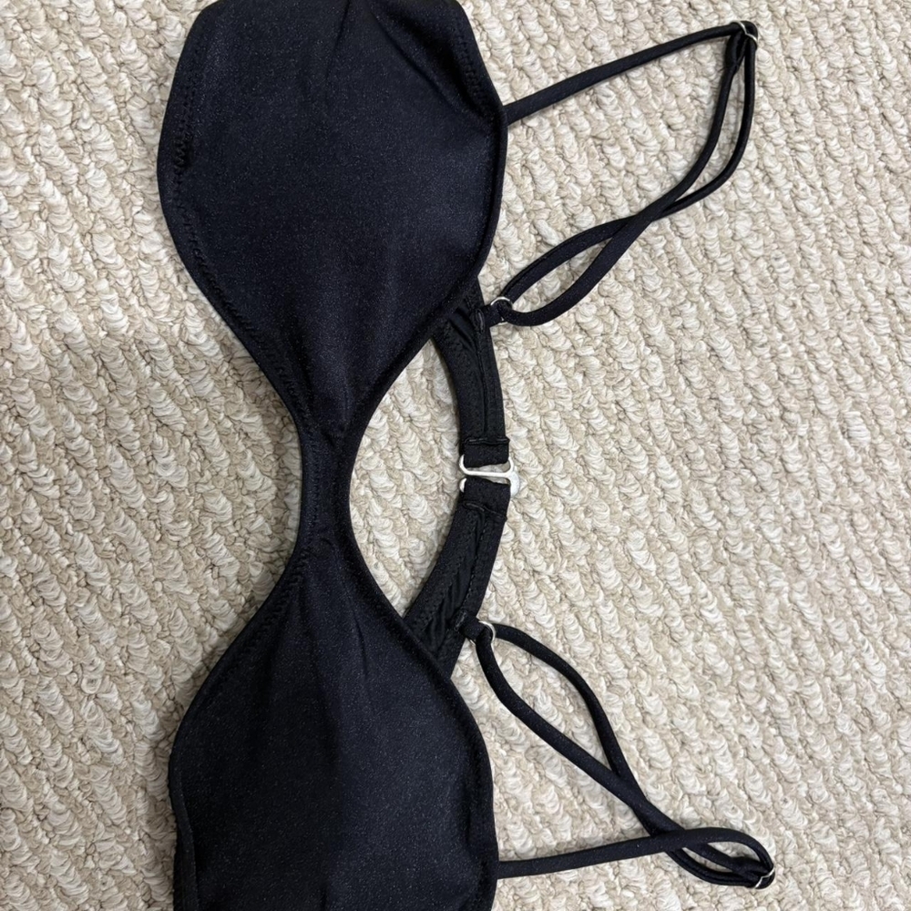 Volcom Women's Black Sparkly Ties Bikini Set - Picture 2 of 6